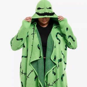 NWT Nightmare Before Christmas Oogie Boogie Glow-In-The-Dark Drape Cardigan